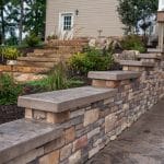 retaining wall with landscaping