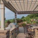 outdoor kitchen with pergola patio and grill